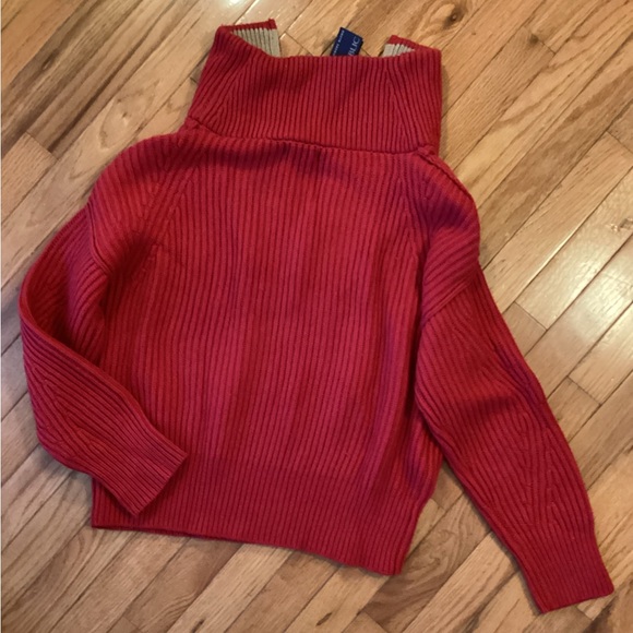 NWT BANANA REPUBLIC HALF ZIP STAND COLLAR SWEATER wool cashmere blend - Picture 11 of 16